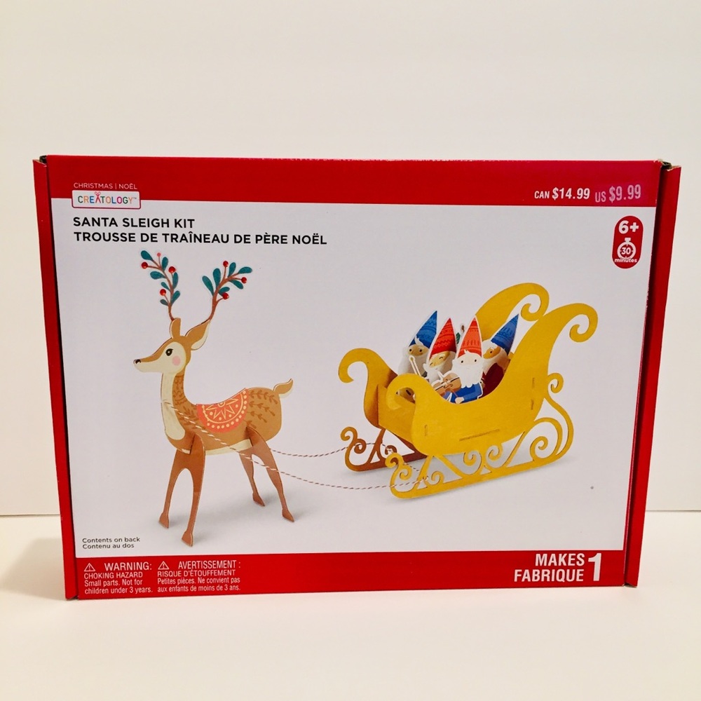 Children’s craft Santa sleigh kit wood and foam